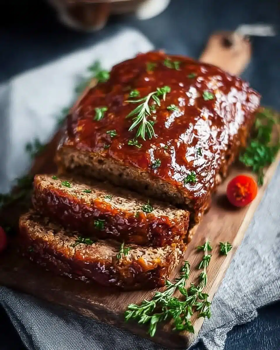 Delicious meatloaf recipe served for family dinner