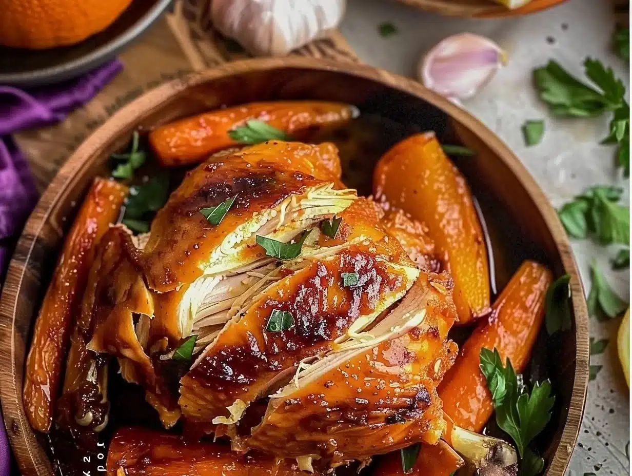 Delicious Chicken Crockpot recipe served with vegetables in a bowl