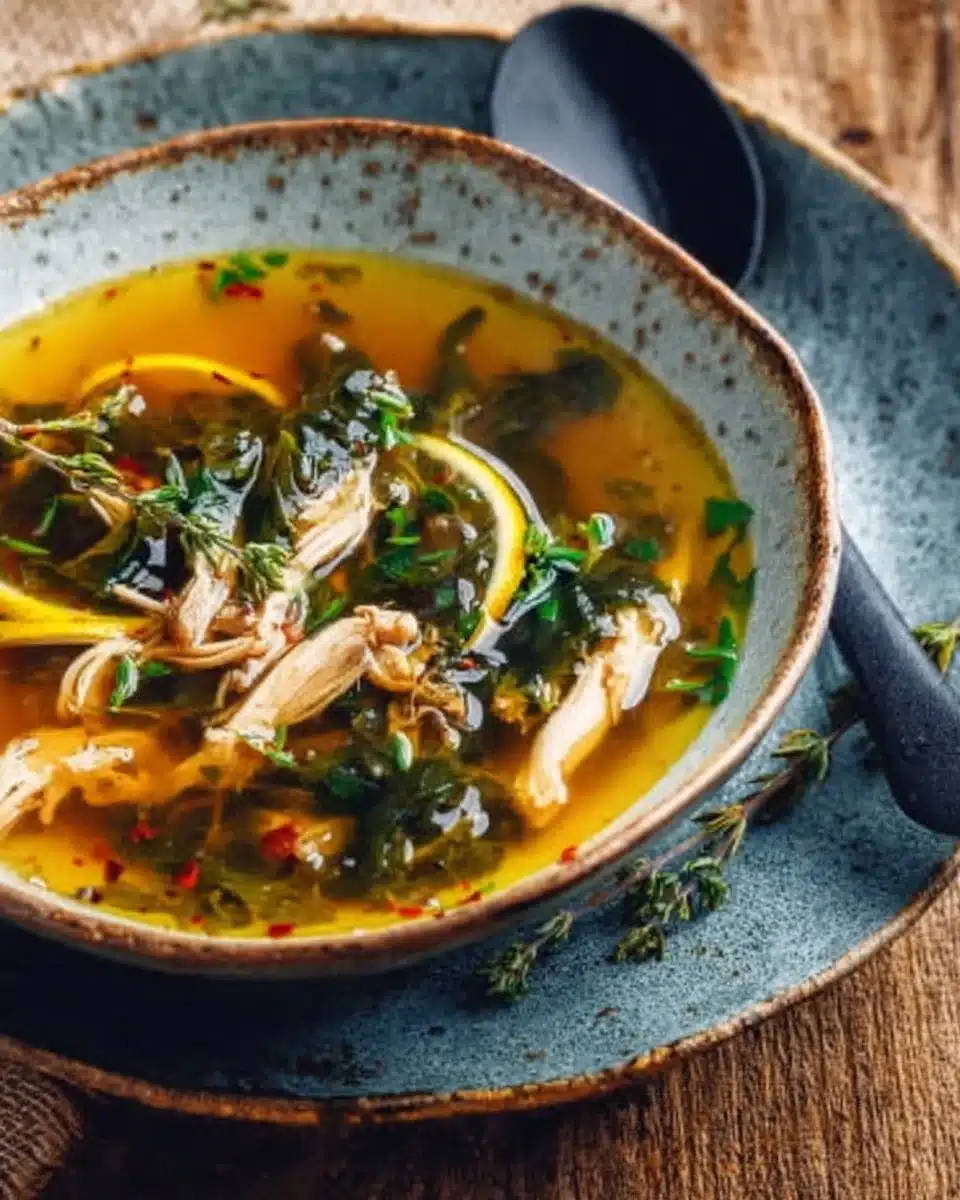 Comforting Broth-Based Soup Recipes 1 Bowl of comforting broth-based soup with fresh vegetables and herbs