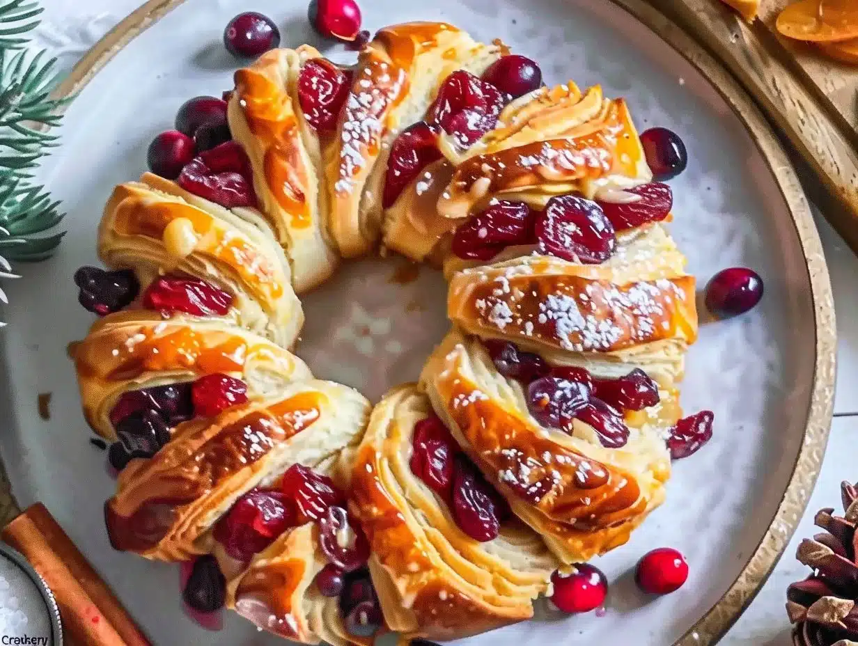 Delicious Turkey Cranberry Crescent Ring served on a festive table