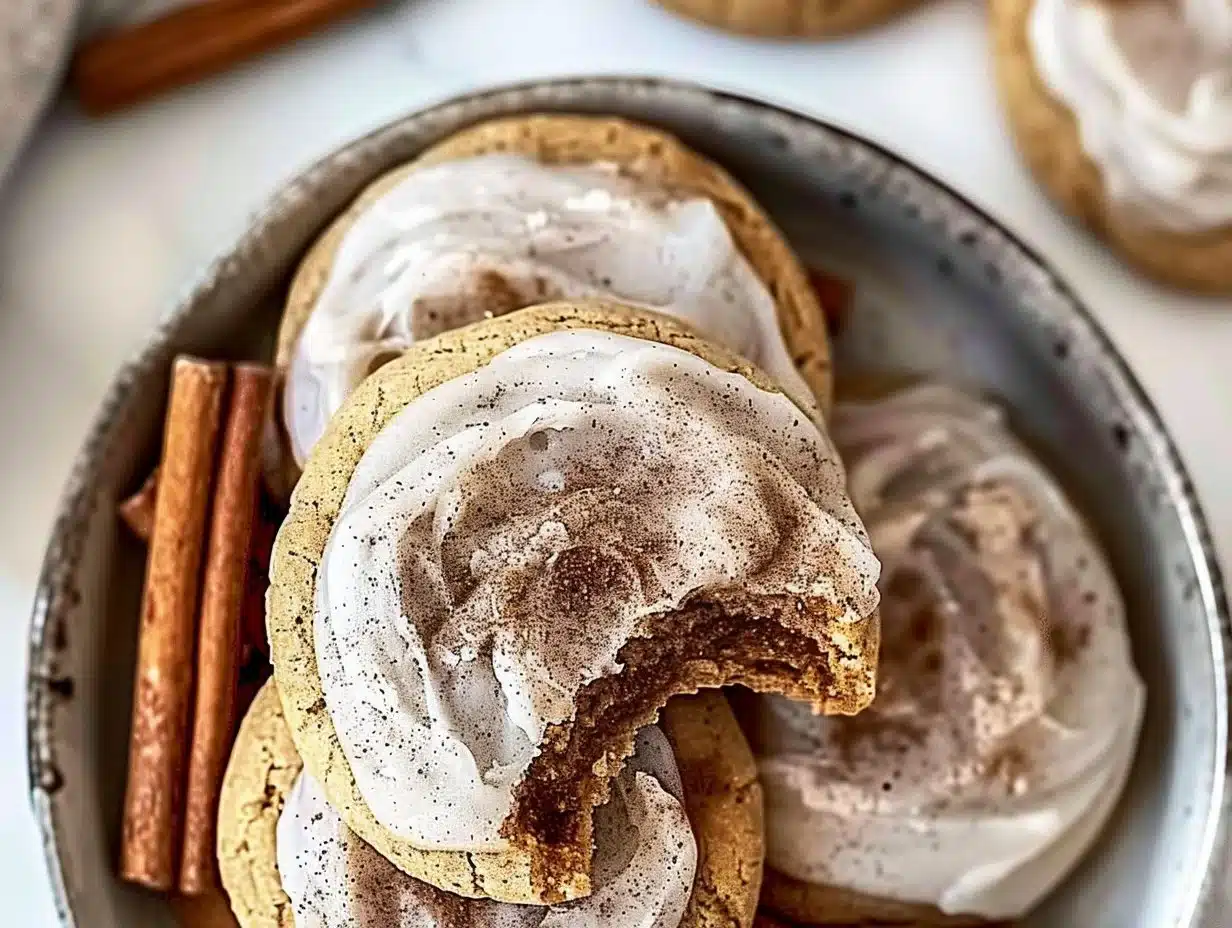 Brown Sugar Cinnamon Cookies freshly baked and served on a plate