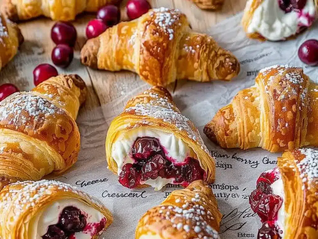 Cranberry Cream Cheese Crescent Bites on a serving platter.