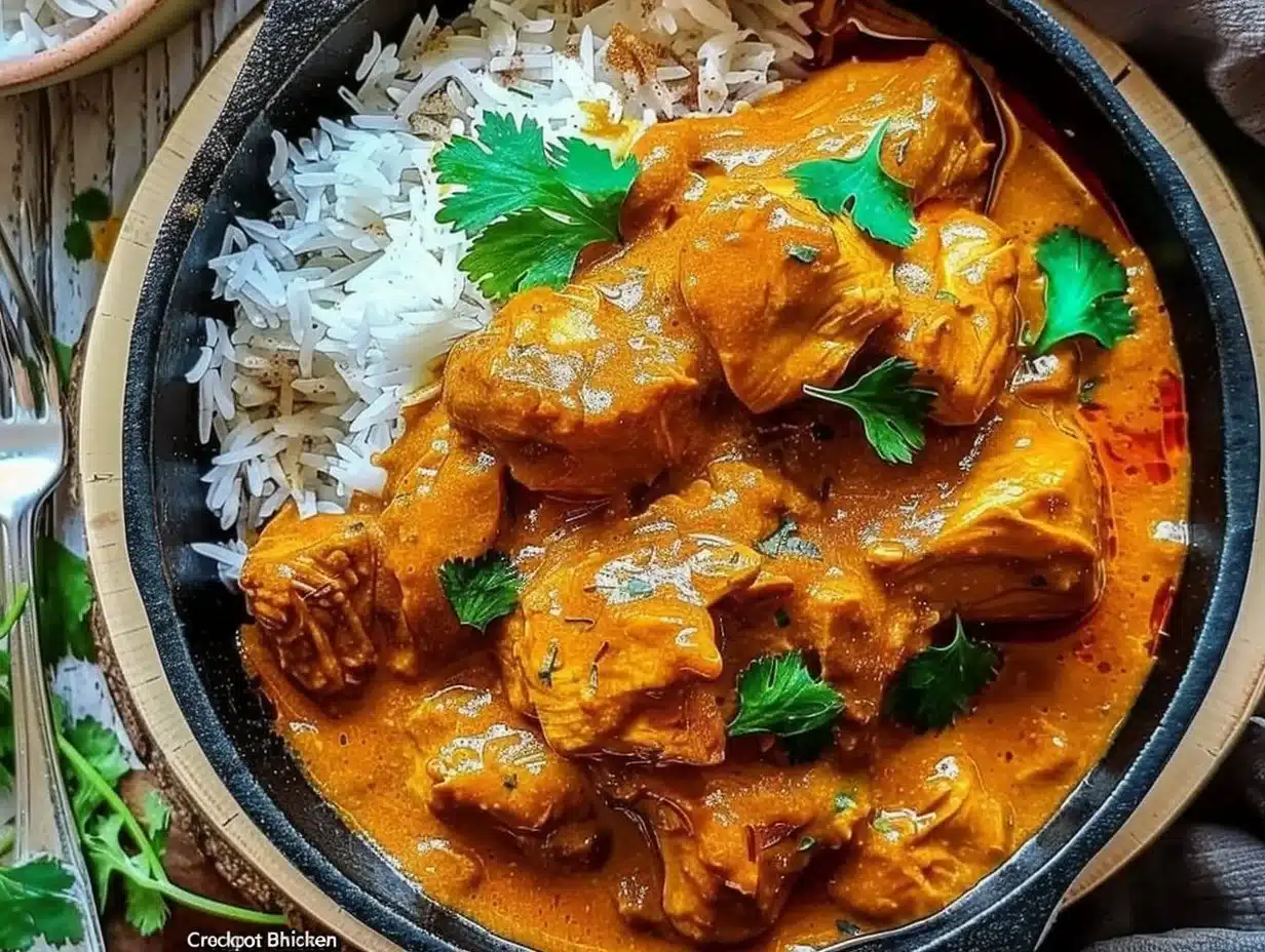 Delicious Crockpot Butter Chicken with creamy sauce and spices