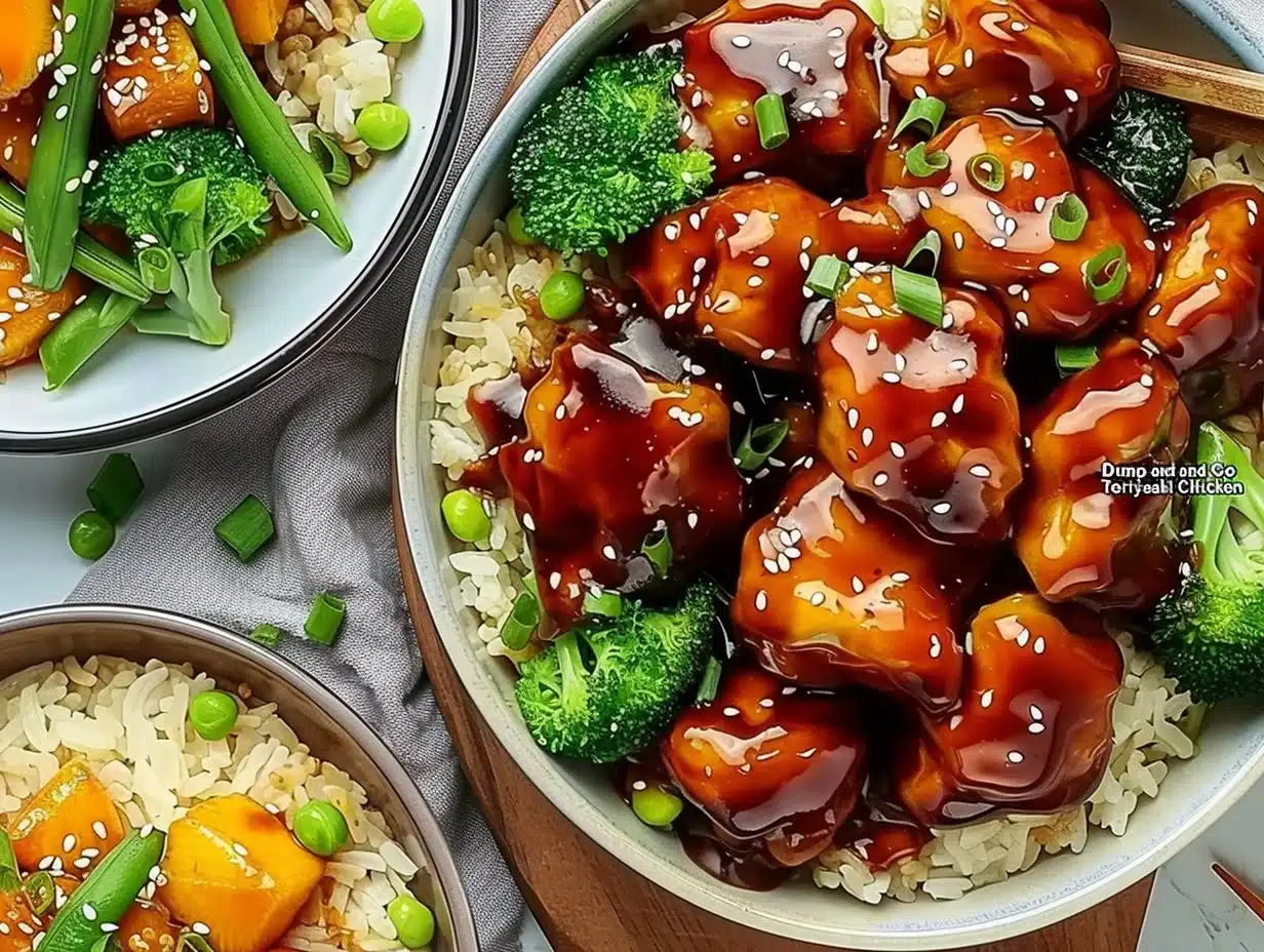 Crockpot Teriyaki Chicken prepared in a slow cooker with delicious sauce
