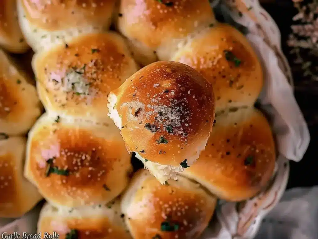 Homemade Garlic Bread Rolls fresh out of the oven, perfect for a savory meal.