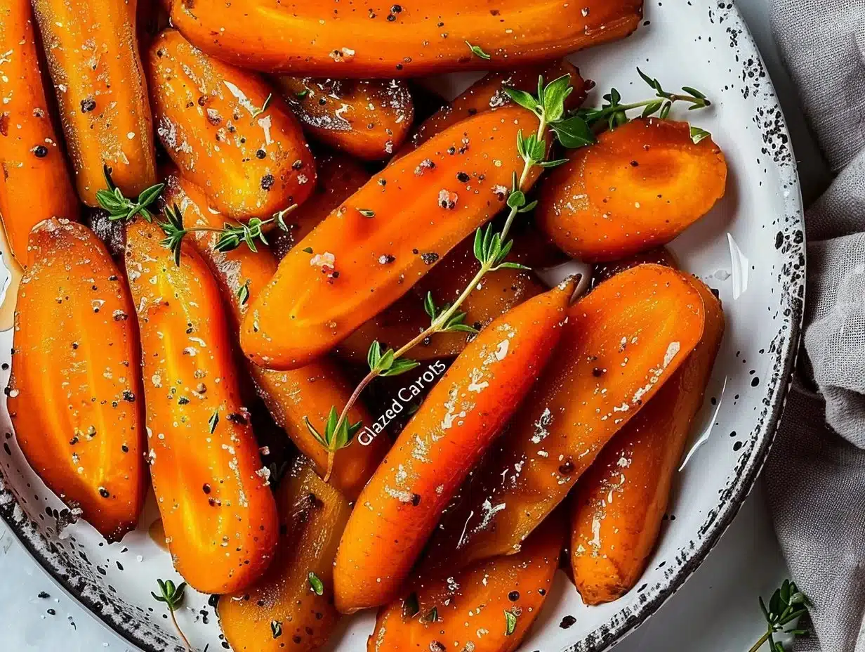 Glazed Carrots 1 Deliciously glazed carrots served in a bowl, showcasing a shiny and sweet finish.
