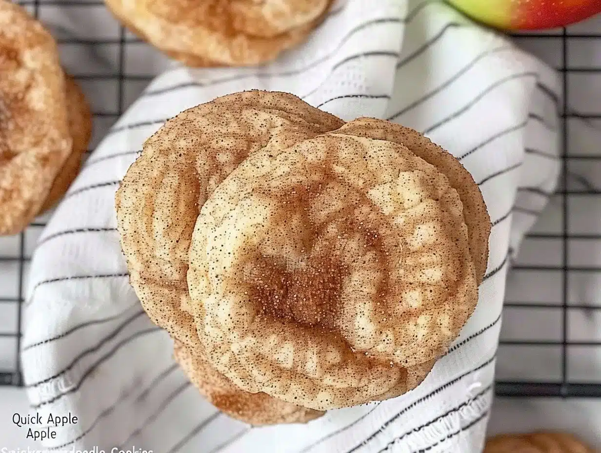 Delicious apple cinnamon snickerdoodle cookies on a plate