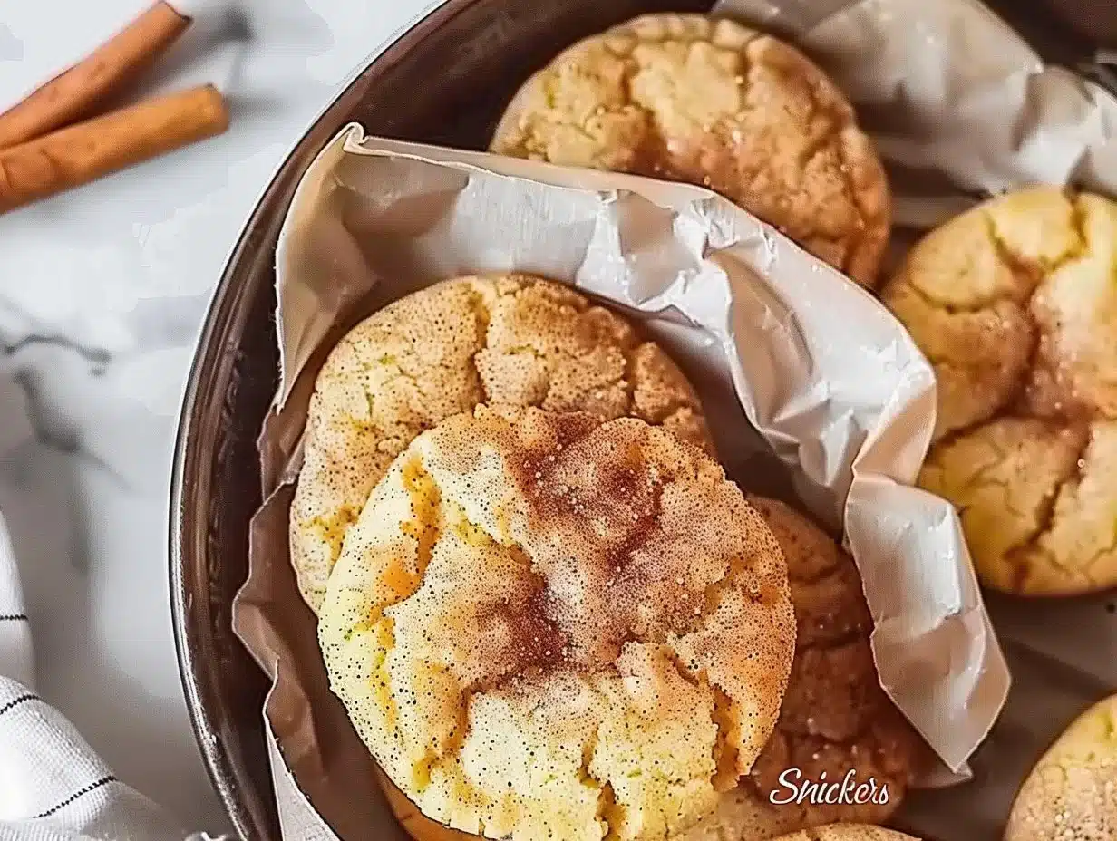 Snickerdoodle Cookies 1 Delicious homemade Snickerdoodle Cookies with cinnamon and sugar topping
