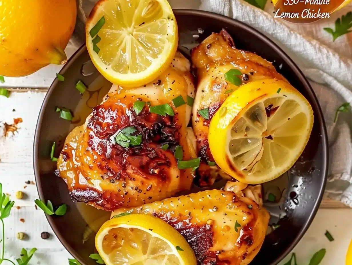 30-minute lemon chicken dish prepared with fresh ingredients and vibrant flavors