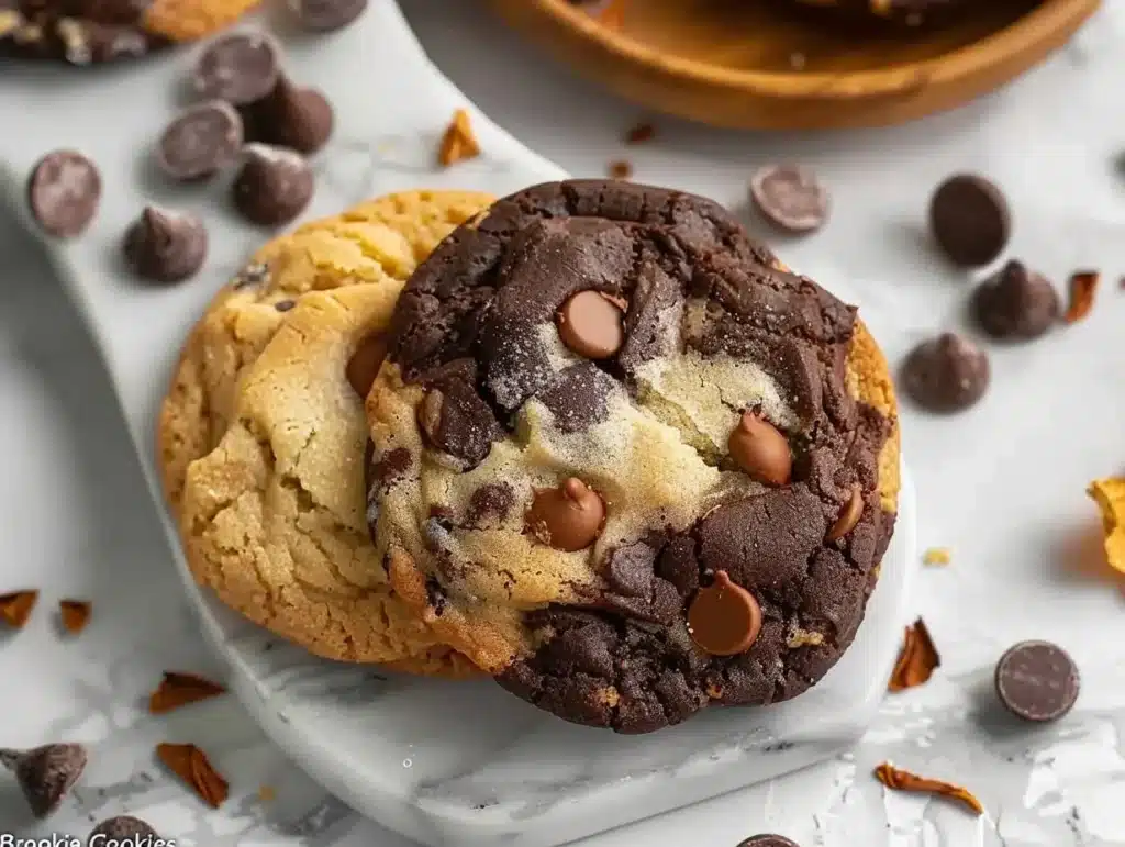 Delicious Brookie Cookies combining brownies and cookies in one treat