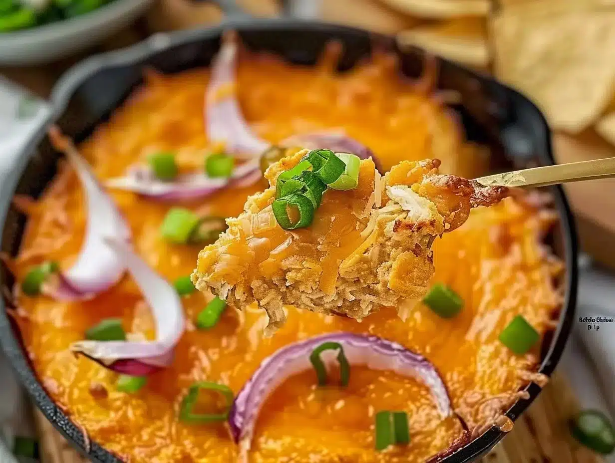 Buffalo Chicken Dip 1 Delicious bowl of Buffalo Chicken Dip served with tortilla chips.