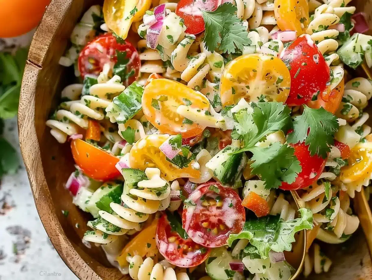 Cilantro Lime Pasta Salad 1 Delicious cilantro lime pasta salad with fresh veggies and a zesty dressing
