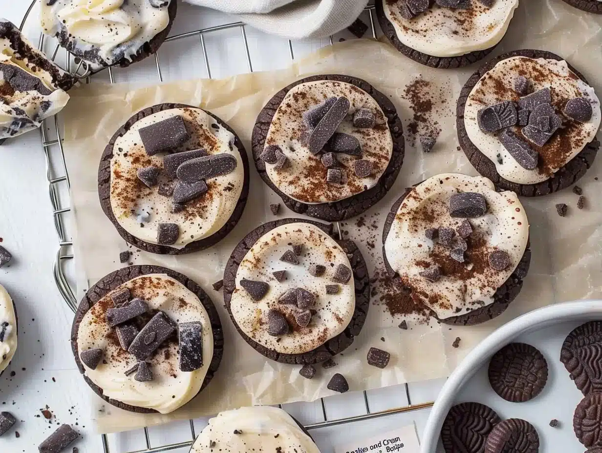 Cookies and Cream Cookie Recipe 1 Delicious homemade Cookies and Cream Cookies on a decorative plate