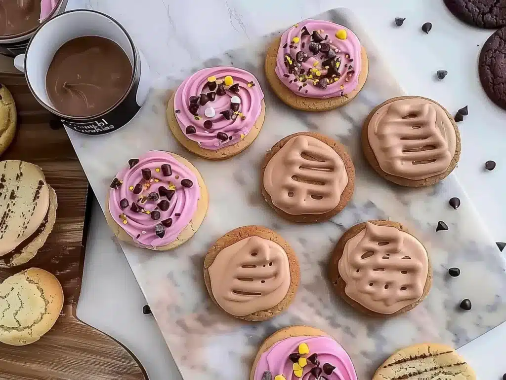 Delicious assortment of Crumbl Cookies in various flavors