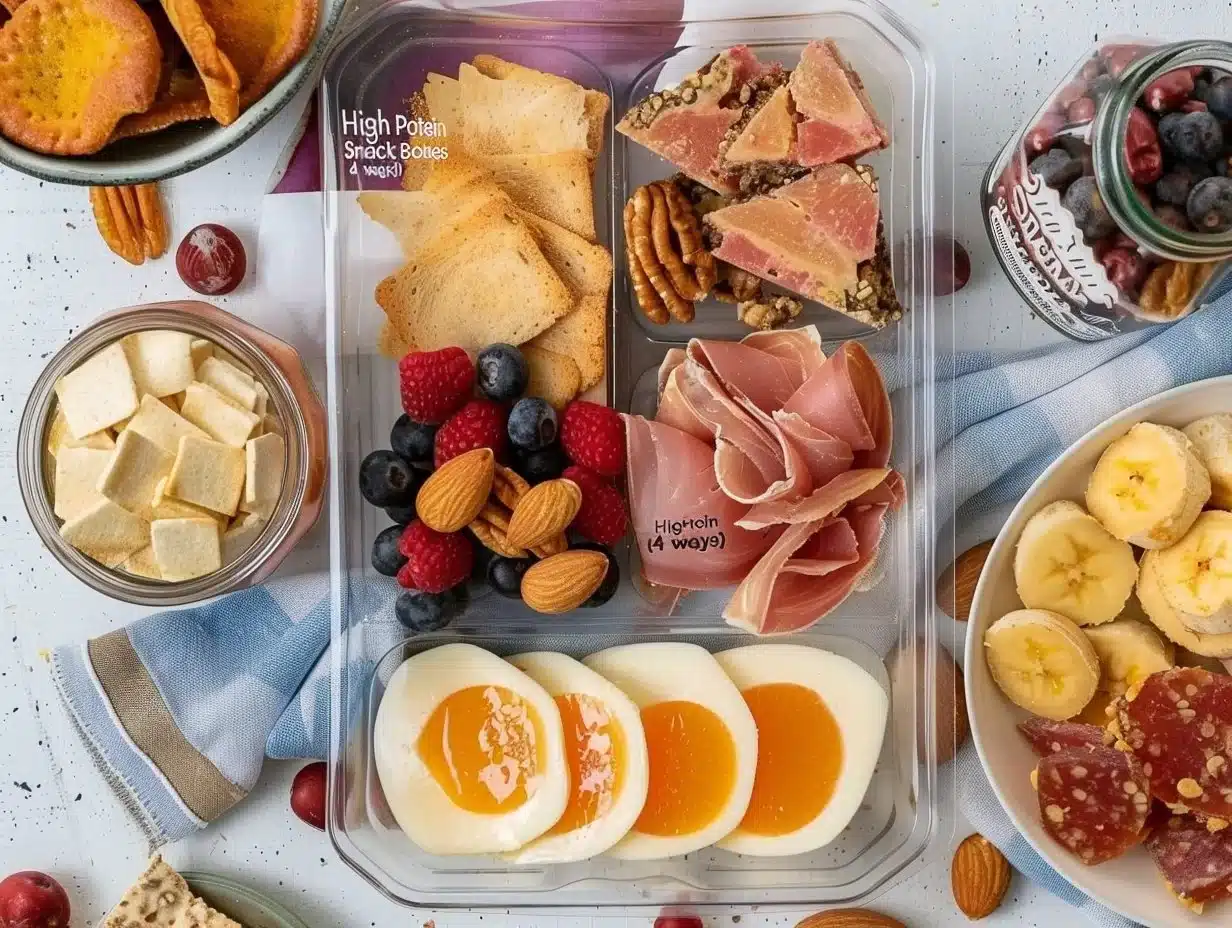 High Protein Snack Boxes (4 ways!) 1 High protein snack boxes for healthy eating on-the-go