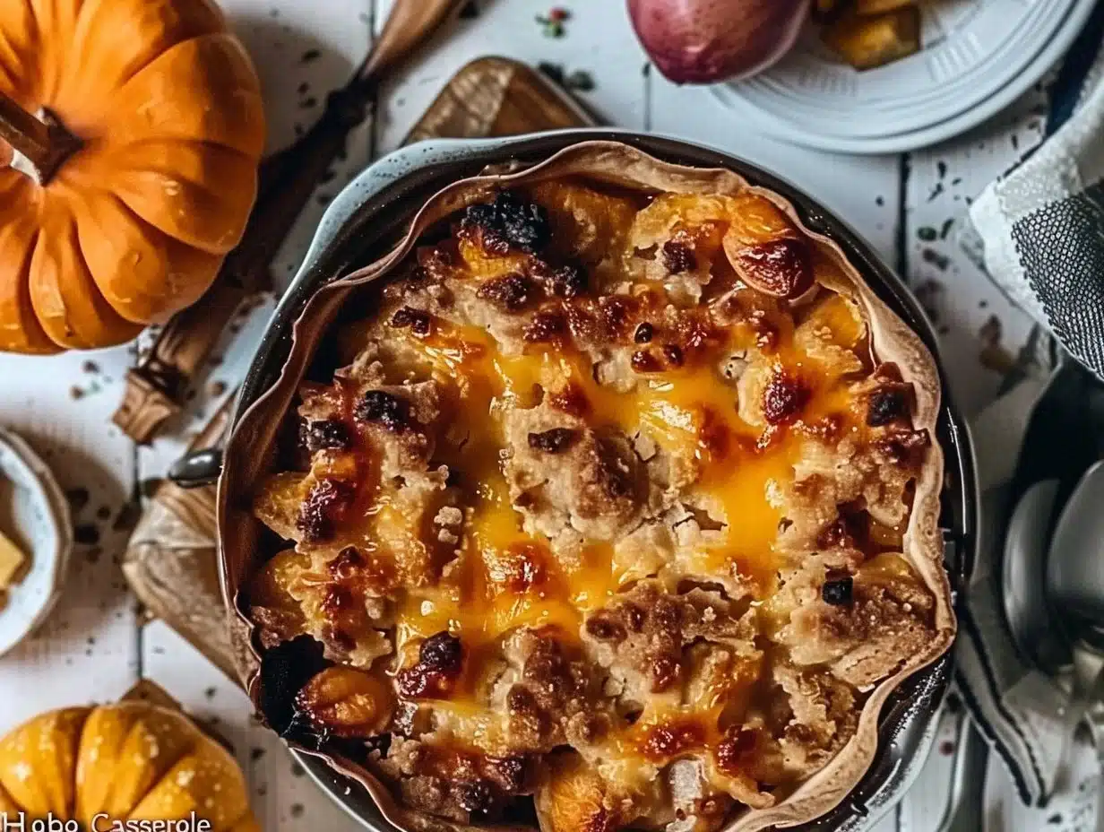 Delicious Hobo Casserole served in a rustic dish.