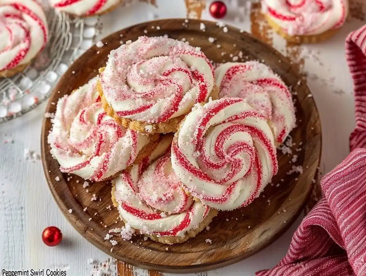 Delicious peppermint swirl cookies with festive colors and minty flavor
