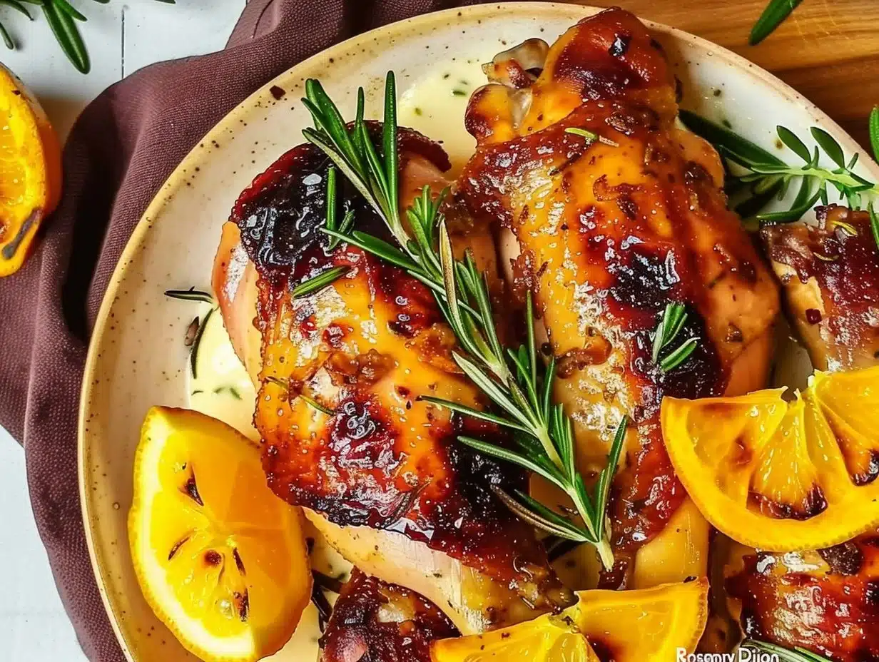 Rosemary Dijon Chicken served with herbs and spices