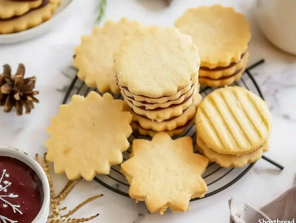 Delicious homemade shortbread cookies on a plate