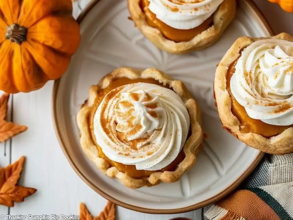 Thanksgiving Pumpkin Pie Cookies with fall spices and a golden crust