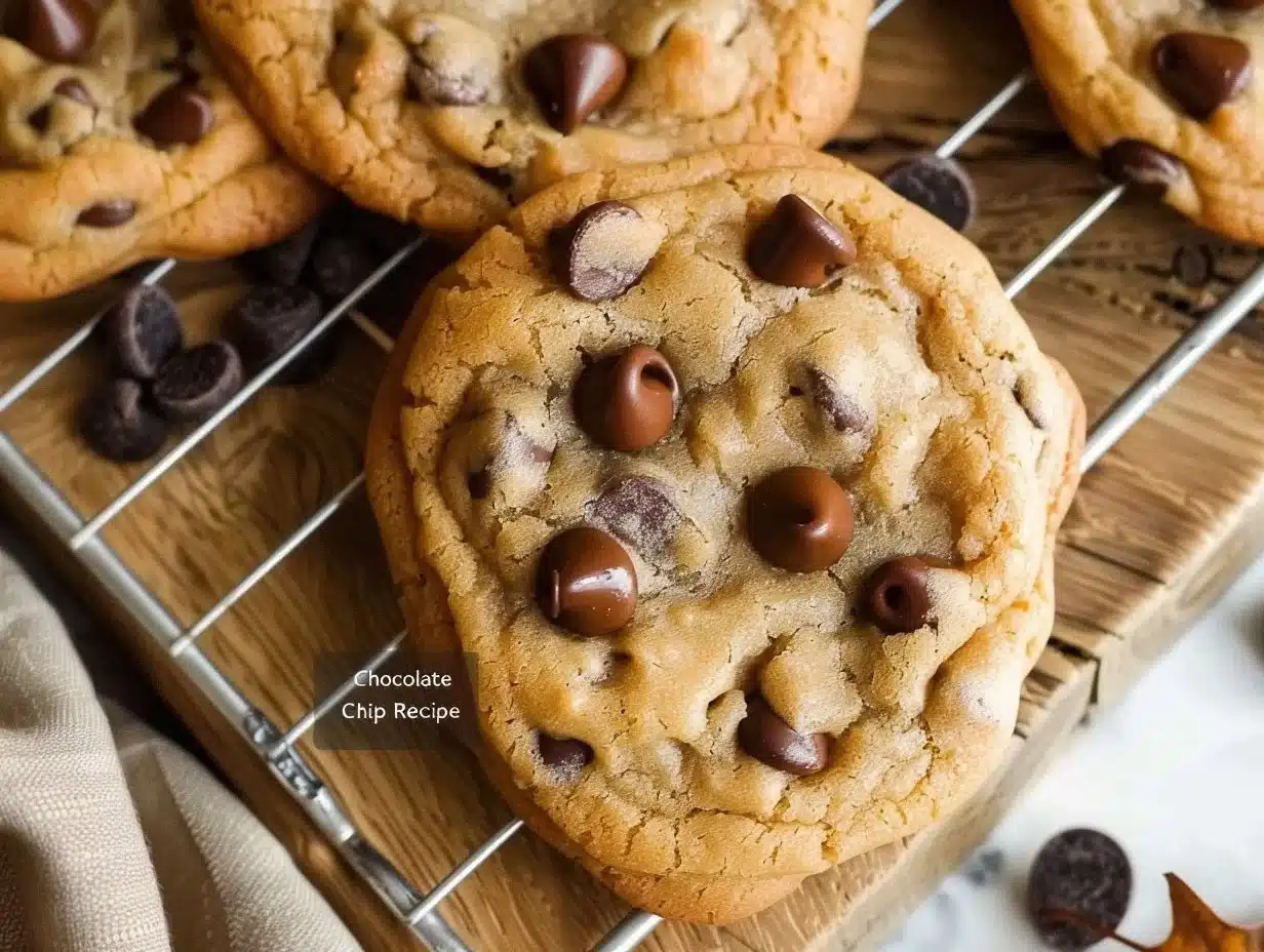 Delicious homemade chocolate chip cookies on a plate