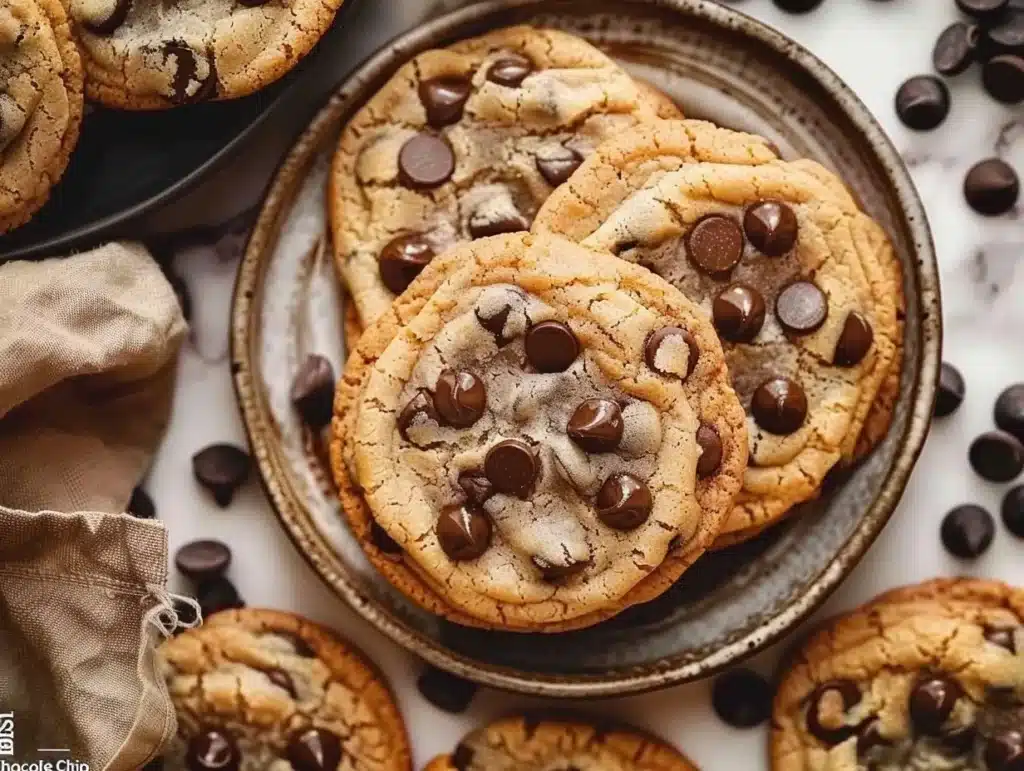 Deliciously baked best chocolate chip cookies on a cooling rack