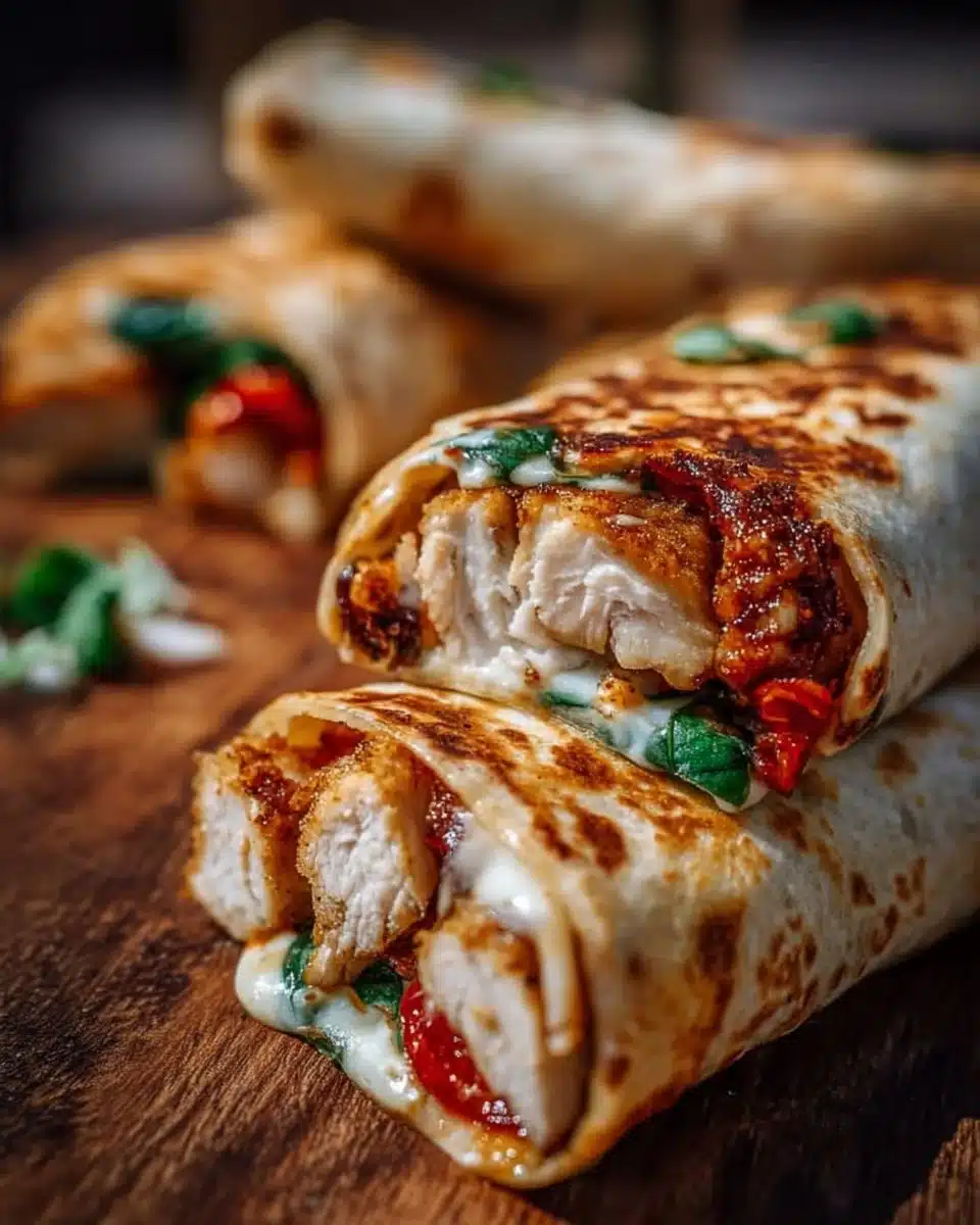 Crispy air fryer chicken and mozzarella wraps served on a plate