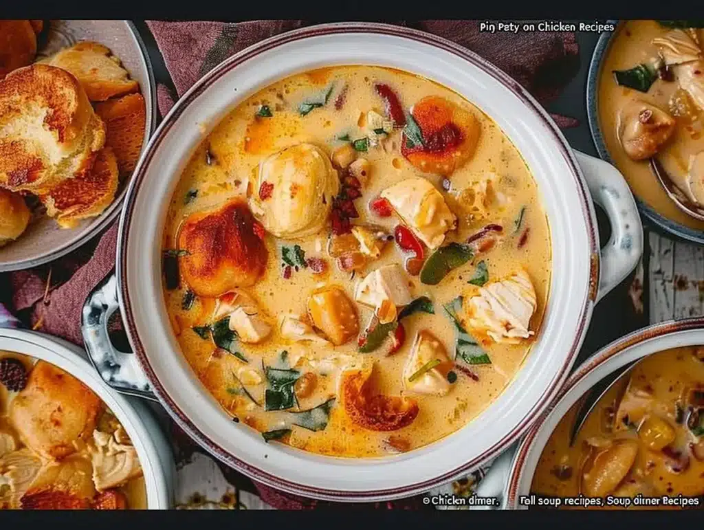 Delicious chicken soup recipes for fall and cozy dinners.