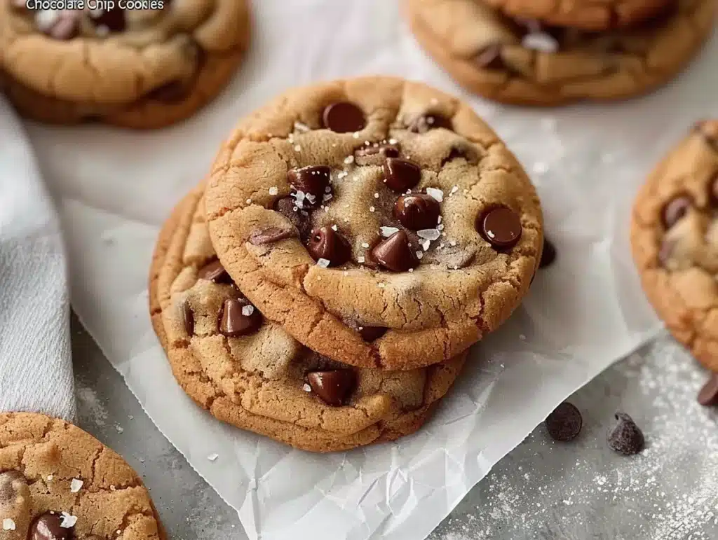 Delicious chocolate chip cookies freshly baked on a cooling rack