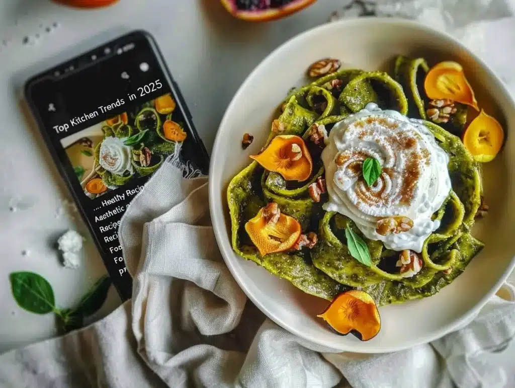 2024 kitchen trends showcasing healthy recipes and stylish food displays